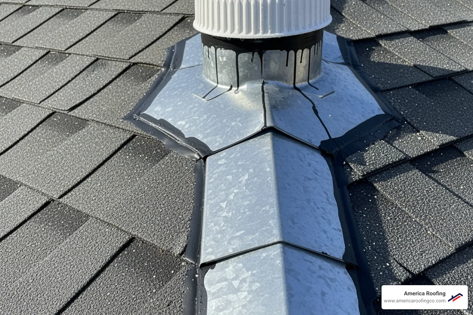 Roofer pointing to flashing on a roof during an inspection - Roof inspection Gilbert AZ