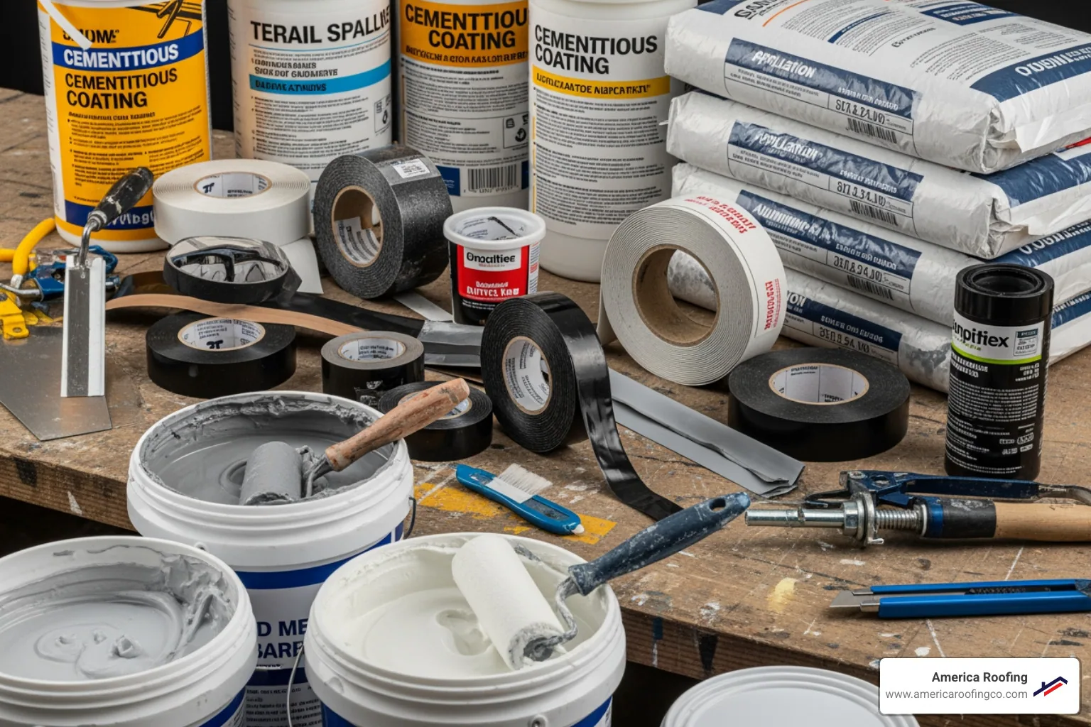 various sealant types like liquid membranes, tapes, and cementitious coatings - cement sheet leakage solution
