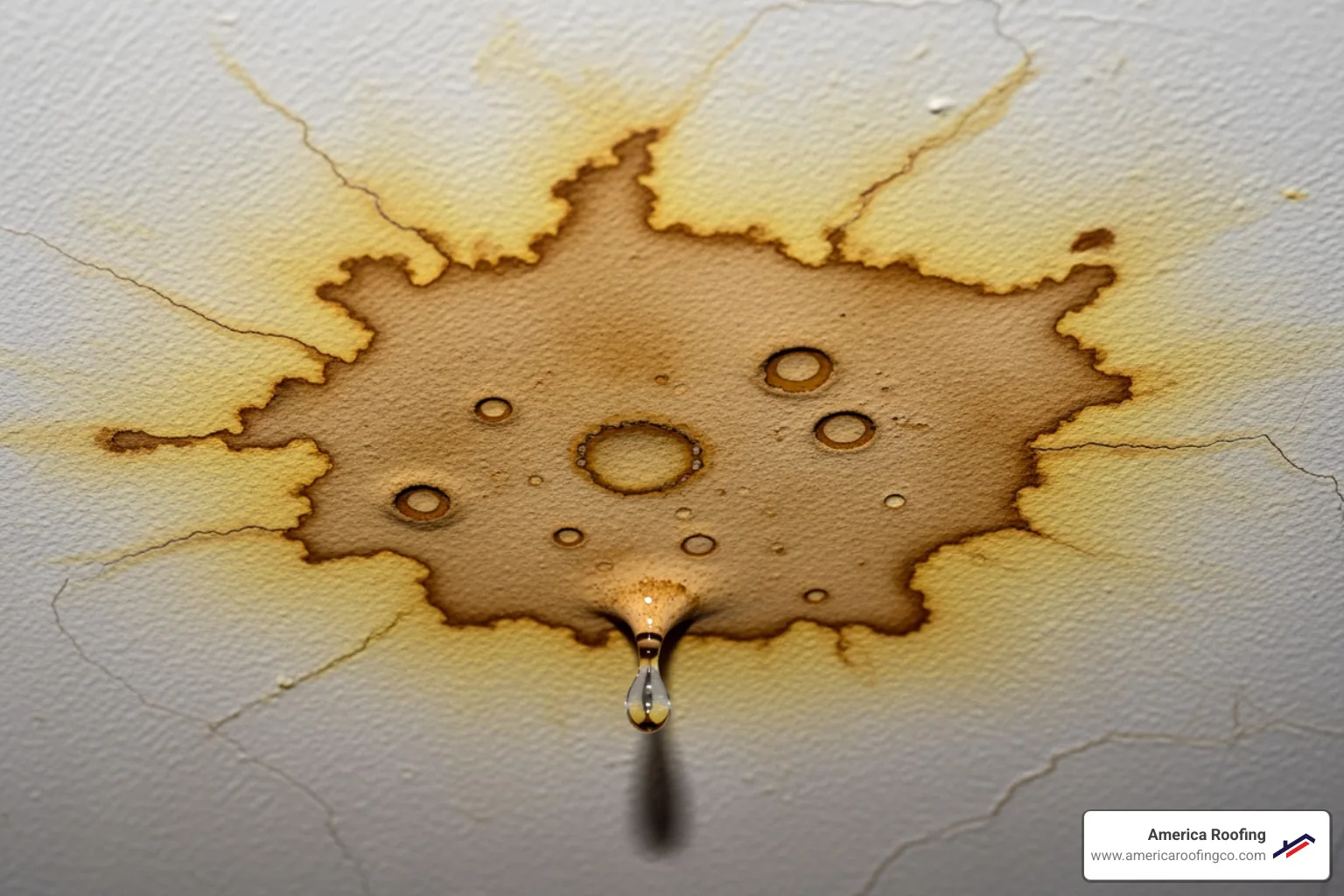 water stain on a ceiling or in an attic - Pre-purchase roof inspection