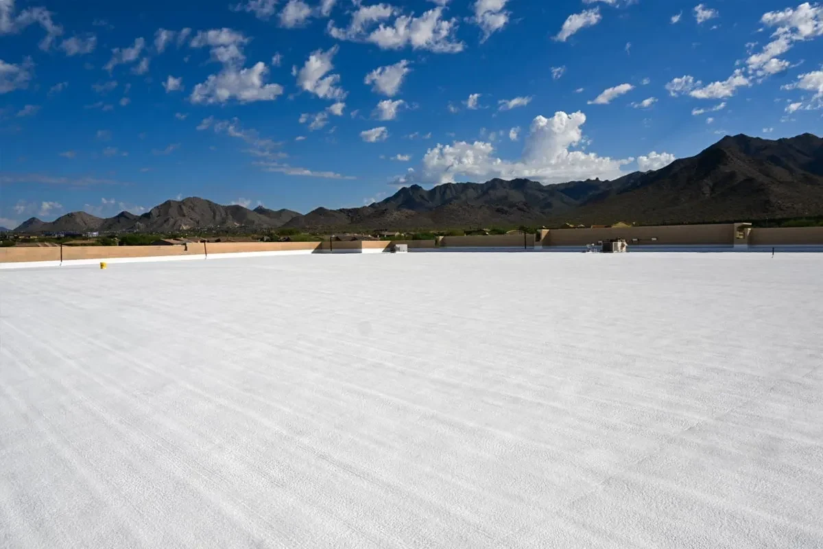 Completed Pro-Tech reflective low-slope roof restoration in an Arizona setting