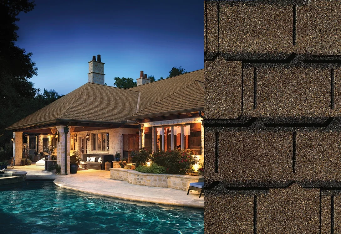 Home with Camelot® II Barkwood roof shingles