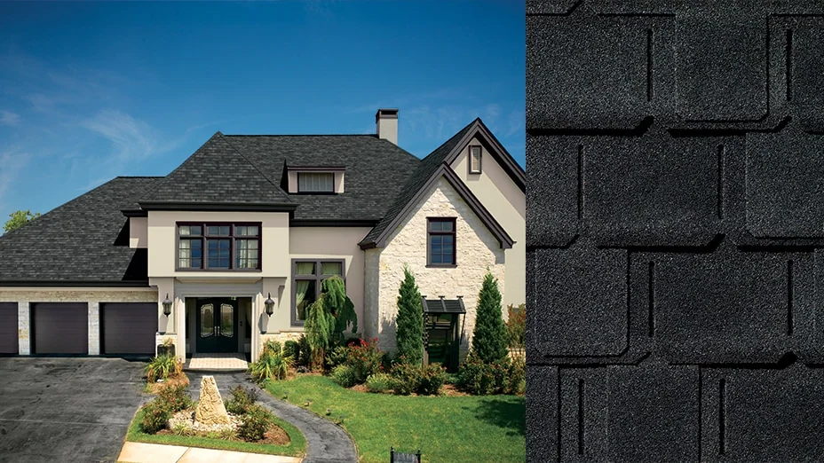 Home with Camelot® II Charcoal roof shingles
