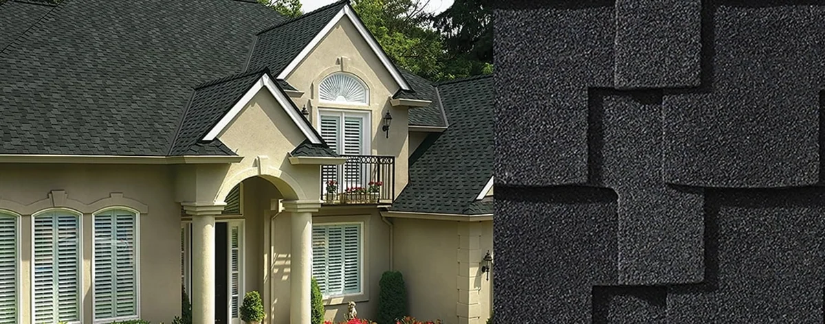 Home with Grand Sequoia® AS Charcoal roof shingles