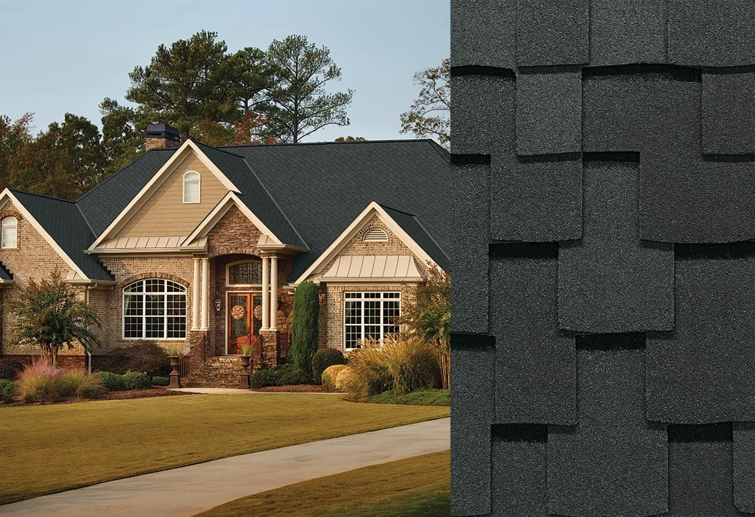 Home with Grand Sequoia® RS Charcoal roof shingles