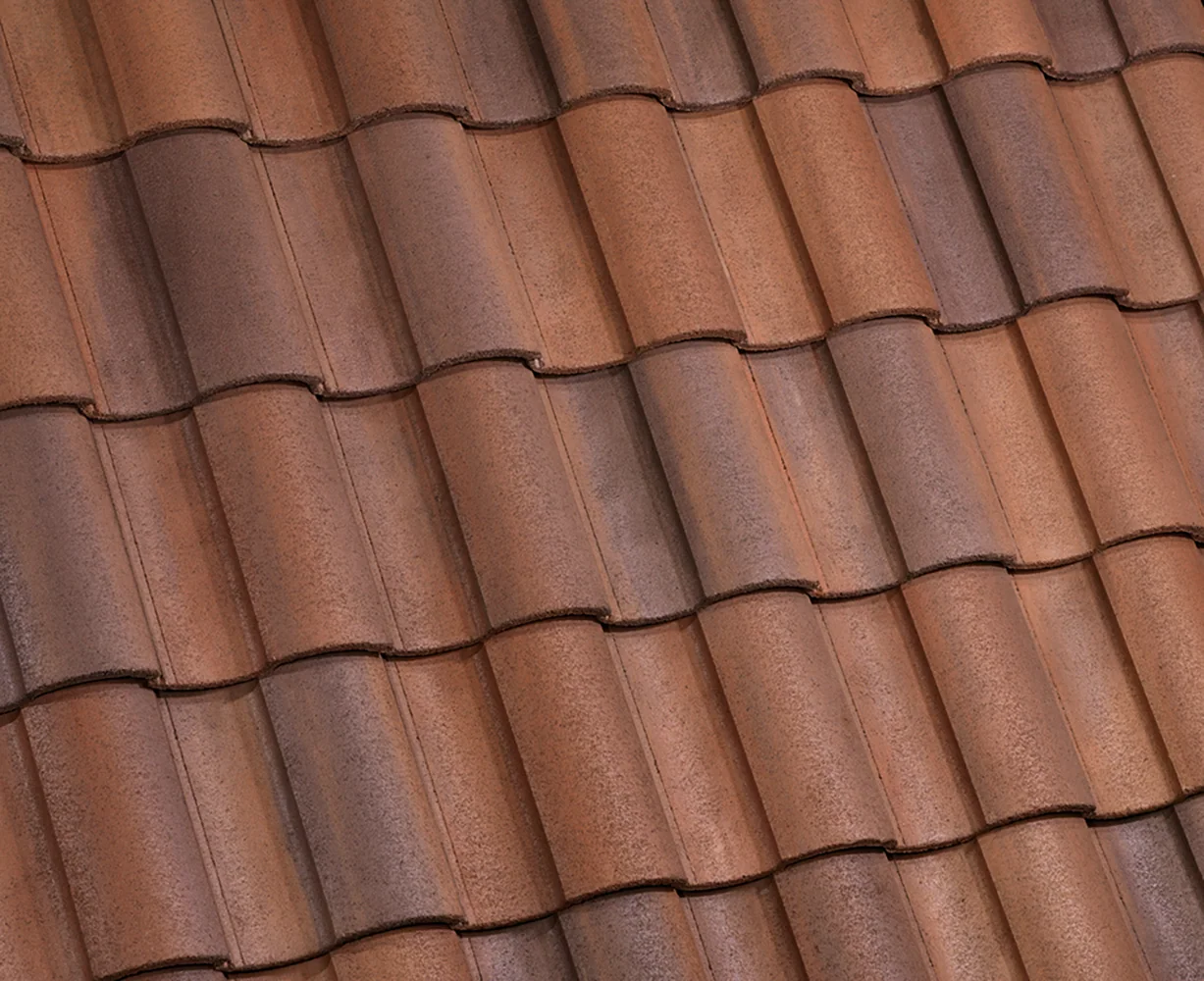 Eagle Capistrano concrete roof tile in 3636 Piedmont Blend