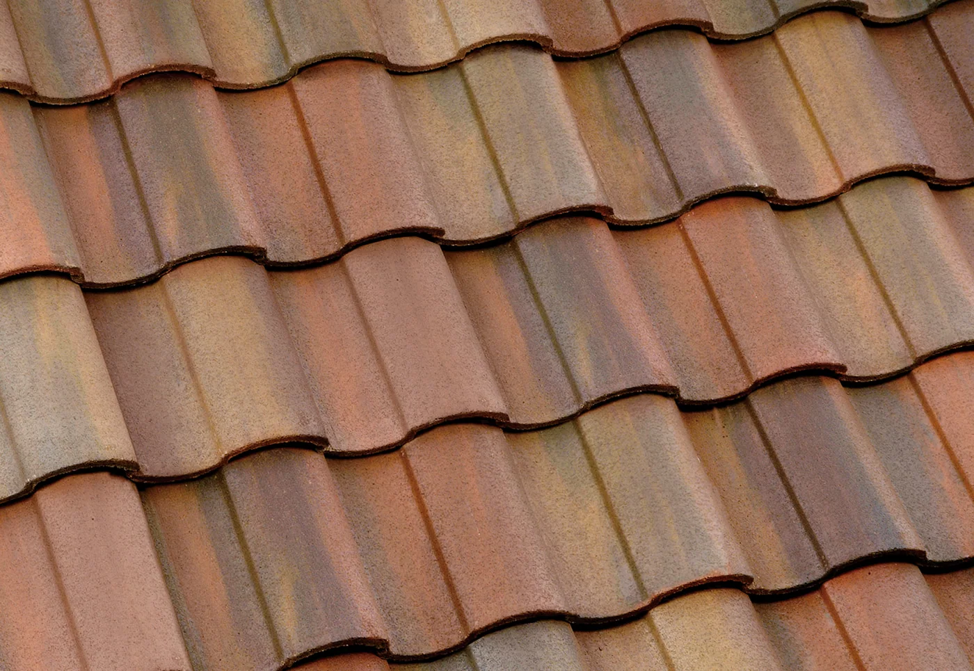 Eagle Capistrano concrete roof tile in 3723 Adobe Blend