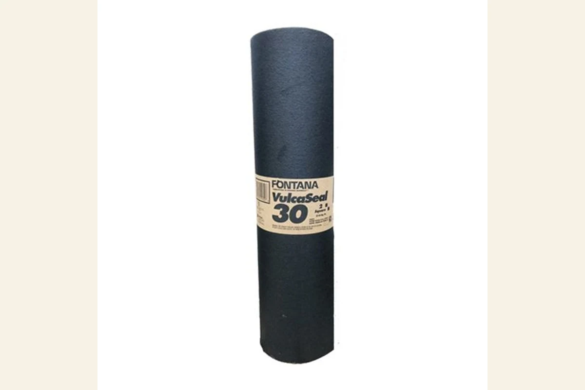 Labeled Fontana ASTM 30 asphalt-saturated roofing-felt roll